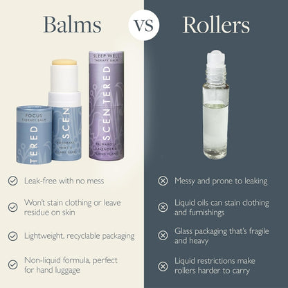 Aromatherapy Balm Stick Duo for Sleep & Focus - All Natural Sleep Balm with Lavender & Focus Aid with Rosemary - Essential Oil for Relaxation & Concentration - Mother'S Day Gift Ideas