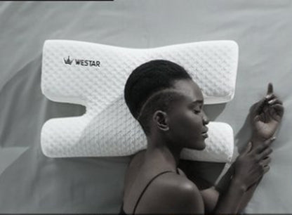 Side Sleep Memory Foam Pillow for Neck Support & Reduced Facial Pressure