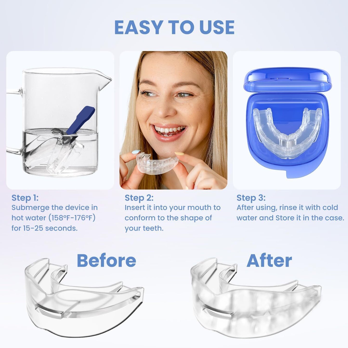 Help with Sleep Anti-Snoring Mouthpiece Stop Snoringbruxism Apnea Breathing 1Pcs